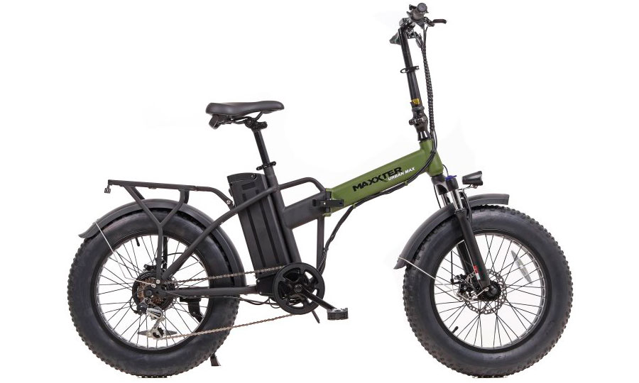 Фотографія Електричний велосипед фетбайк Maxxter URBAN MAX 20" 350W 8Ah 48 V зелений